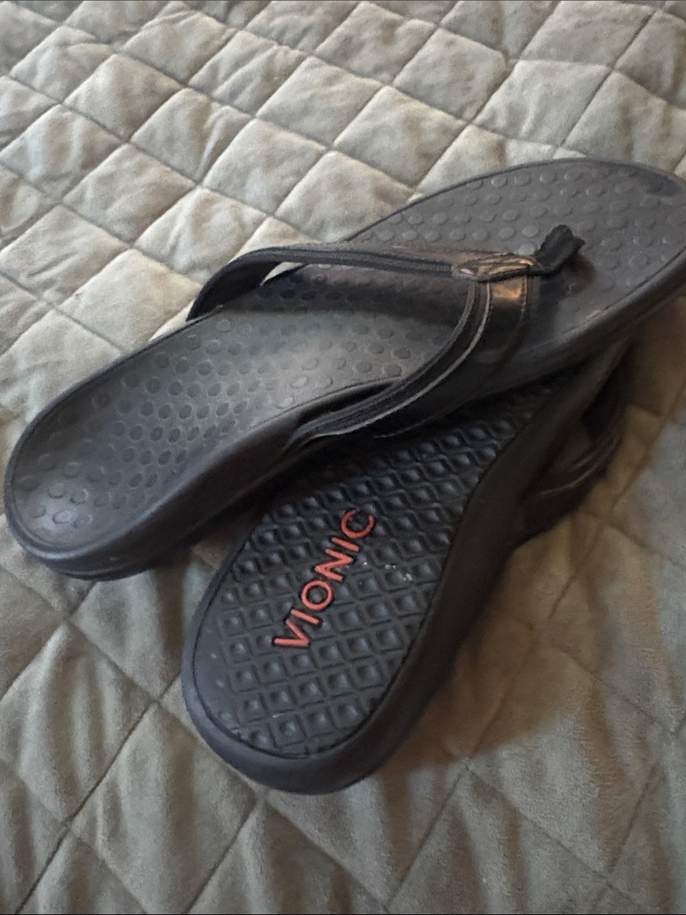 Vionic Black Thong Sandals with Cushioned Footbed - Picture 3 of 3